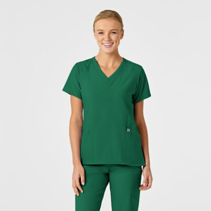 6155 W123 Stylized V-Neck Top Hunter