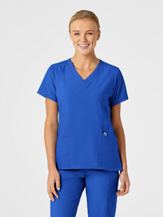 6155 W123 Stylized V-Neck Top Royal