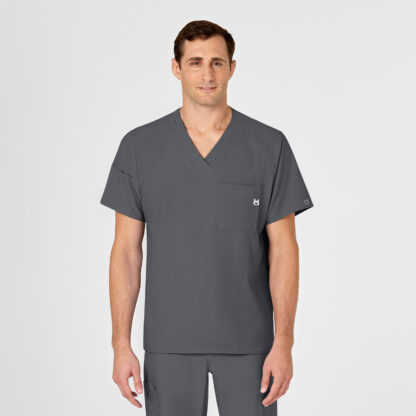 6355 W123 V- Neck Top Pewter