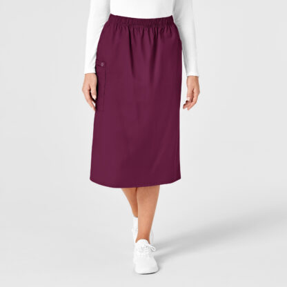701 WonderWink Pull On Cargo Skirt Wine