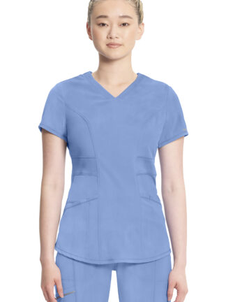 CK623A Infinity V-Neck Top Ceil Blue