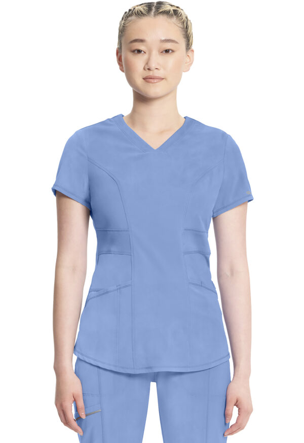 CK623A Infinity V-Neck Top Ceil Blue