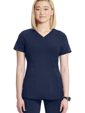 CK623A Infinity V-Neck Top Navy