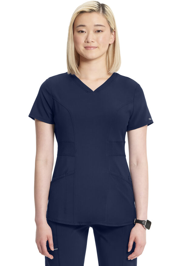 CK623A Infinity V-Neck Top Navy