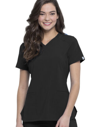 CK865A Infinity V-Neck Top Black