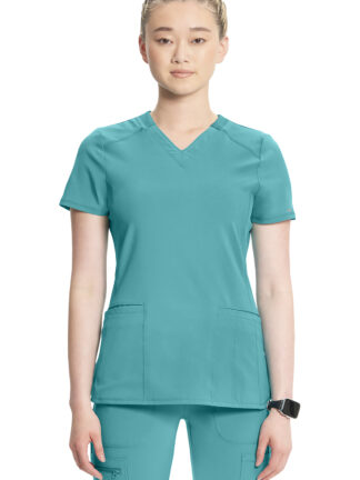 CK865A Infinity V-Neck Top Teal Blue