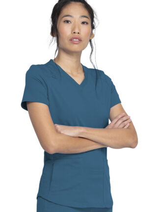 DK875 Balance V-Neck Top Caribbean Blue