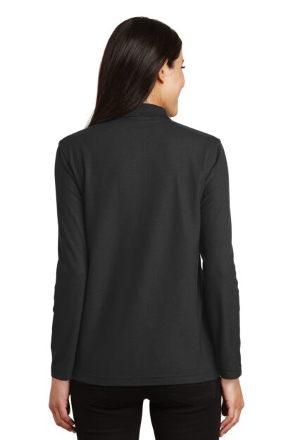 Port Authority Ladies Silk Touch Long Sleeve Polo. L500LS - Image 2