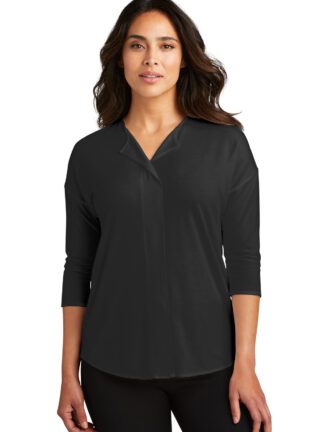 Port Authority Ladies Concept 3/4-Sleeve Soft Split Neck Top. LK5433