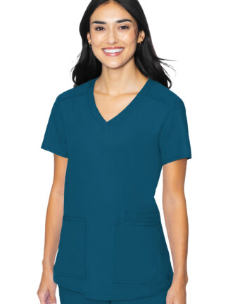 MC2411 Med Couture Insight Women's 3 Pocket Top Caribbean Blue