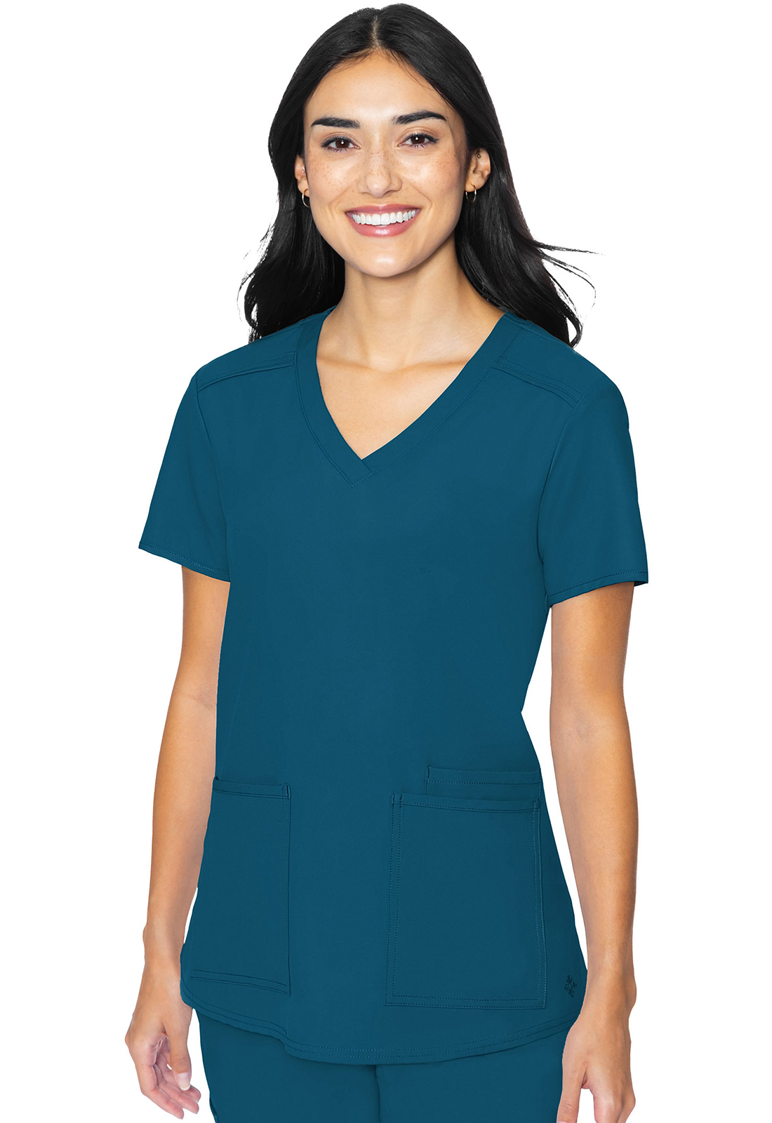 MC2411 Med Couture Insight Women's 3 Pocket Top Caribbean Blue