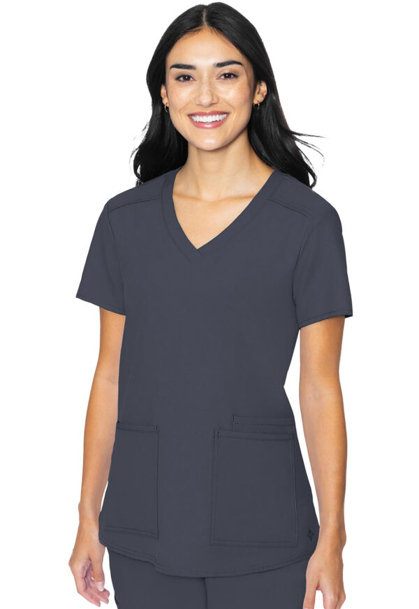 MC2411 Med Couture Insight Women's 3 Pocket Top Pewter