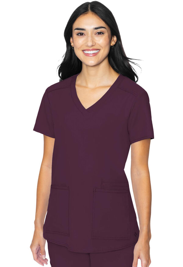 MC2411 Med Couture Insight Women's 3 Pocket Top Wine