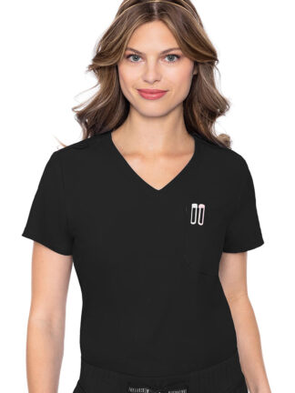 MC2432 Med Couture Insight Women's One Pocket Tuck-In Top Black