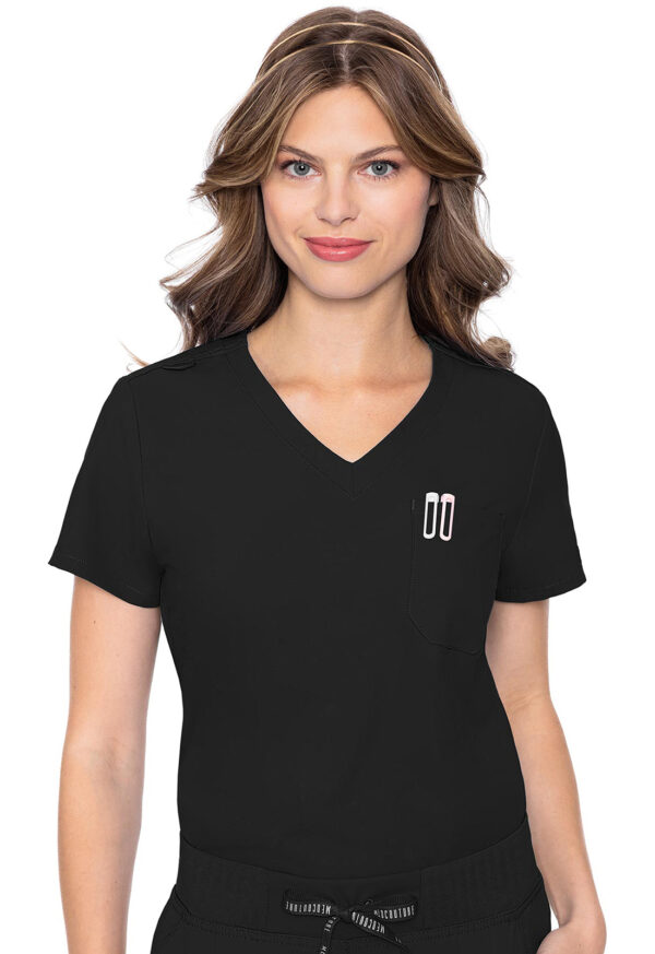 MC2432 Med Couture Insight Women's One Pocket Tuck-In Top Black