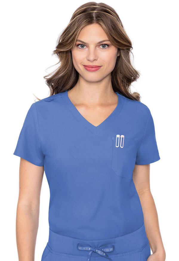 MC2432 Med Couture Insight Women's One Pocket Tuck-In Top Ceil Blue