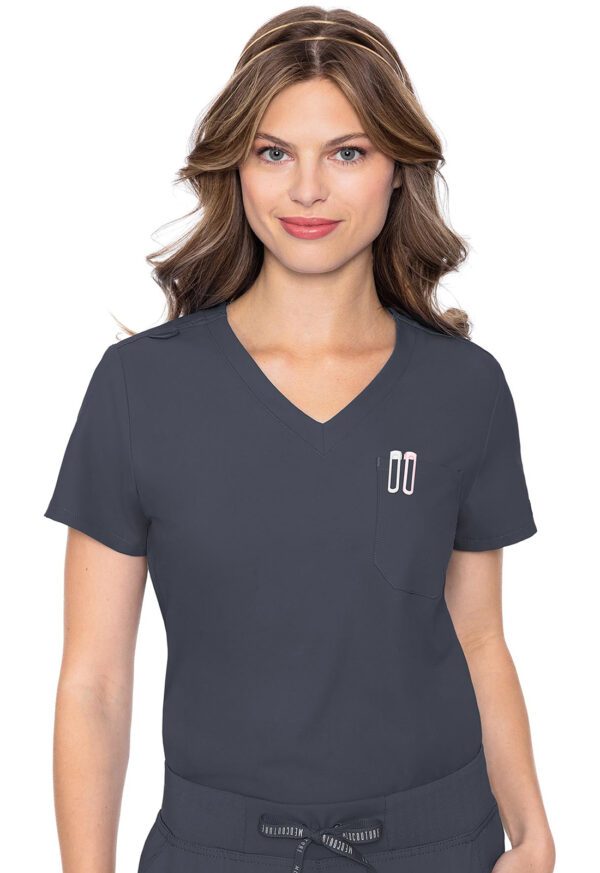 MC2432 Med Couture Insight Women's One Pocket Tuck-In Top Pewter