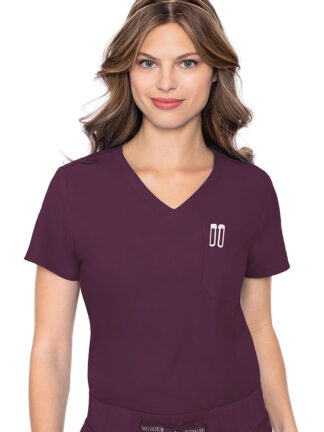 MC2432 Med Couture Insight Women's One Pocket Tuck-In Top Wine