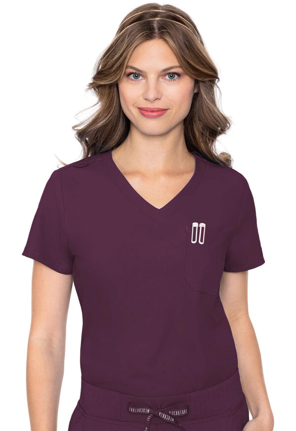 MC2432 Med Couture Insight Women's One Pocket Tuck-In Top Wine