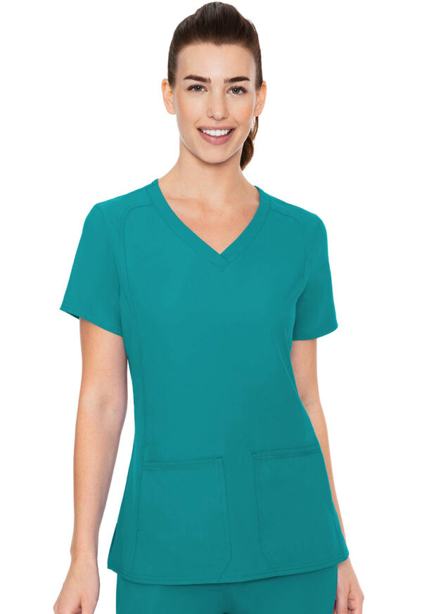 MC2468 Med Couture Insight Women's Side Pocket Top Teal Blue