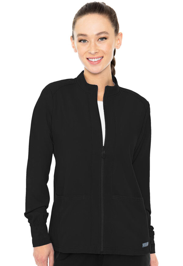 MC2660 Med Couture Insight Women's Zip Front Warm-Up With Shoulder Yokes Black