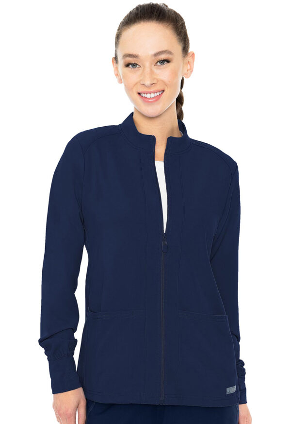MC2660 Med Couture Insight Women's Zip Front Warm-Up With Shoulder Yokes Navy