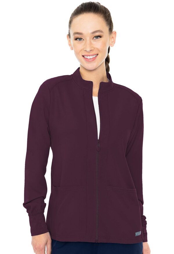 MC2660 Med Couture Insight Women's Zip Front Warm-Up With Shoulder Yokes Wine