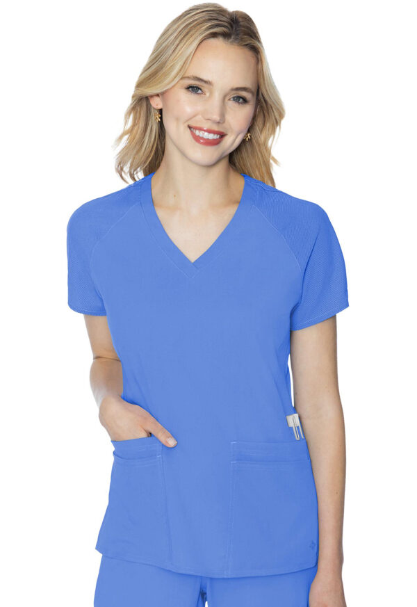 MC7425 Med Couture Touch Women's Raglan Sleeve Top Ceil Blue