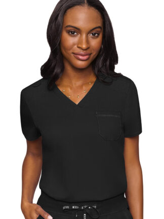 MC7448 Med Couture Touch Women's V-Neck Tuck In Black