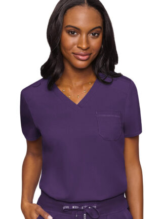 MC7448 Med Couture Touch Women's V-Neck Tuck In Eggplant