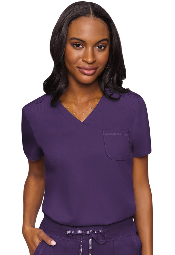 MC7448 Med Couture Touch Women's V-Neck Tuck In Eggplant