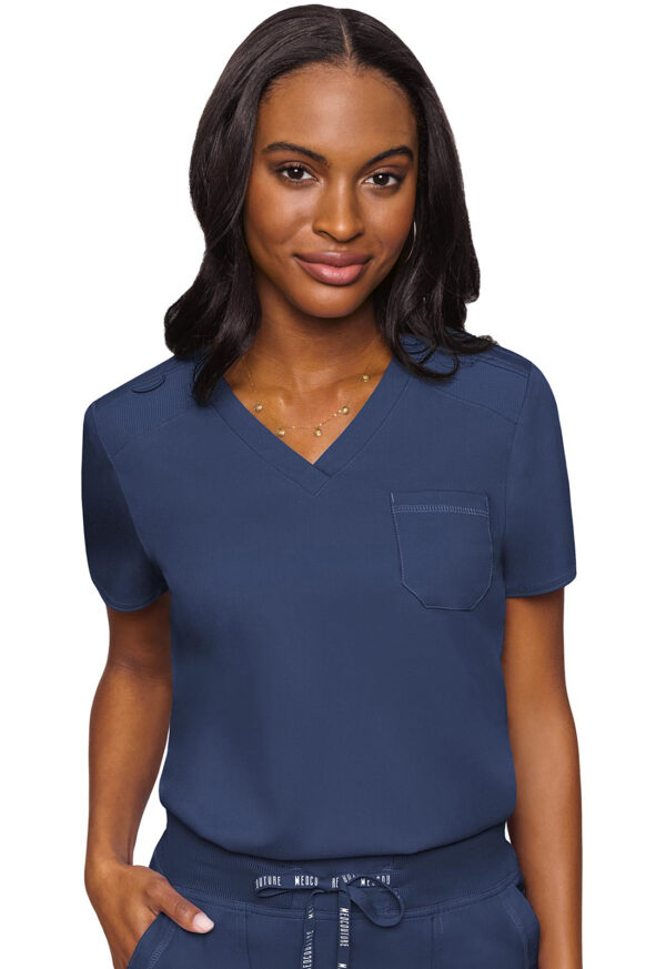 MC7448 Med Couture Touch Women's V-Neck Tuck In Navy