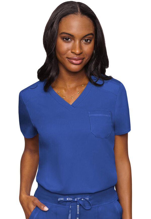 MC7448 Med Couture Touch Women's V-Neck Tuck In Royal