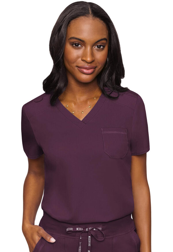MC7448 Med Couture Touch Women's V-Neck Tuck In Wine