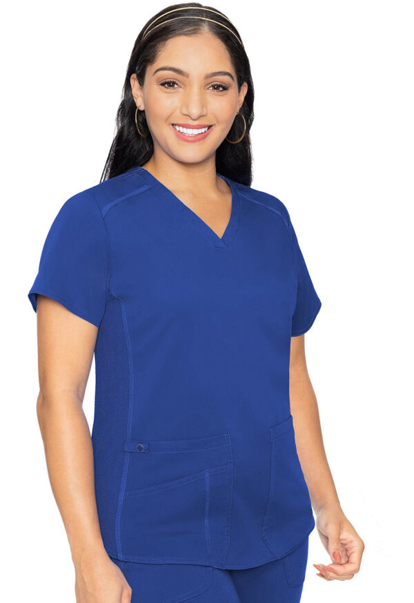 MC7459 Med Couture Touch Women's V-Neck Shirttail Top Royal