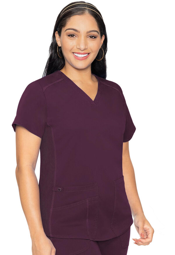 MC7459 Med Couture Touch Women's V-Neck Shirttail Top Wine
