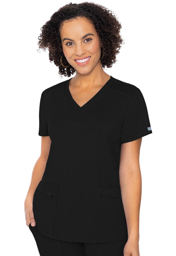 MC7468 Med Couture Touch Women's 4 Pocket Top Black
