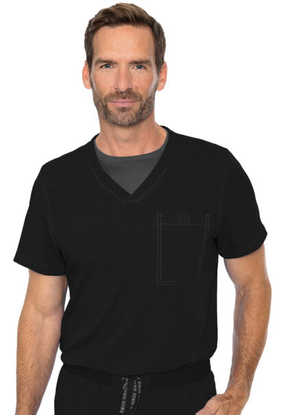 MC7478 Med Couture Touch Men's Cadence One Pocket Top Black