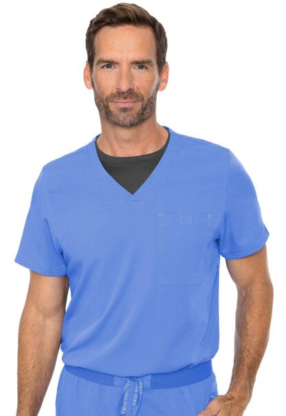 MC7478 Med Couture Touch Men's Cadence One Pocket Top Ceil Blue