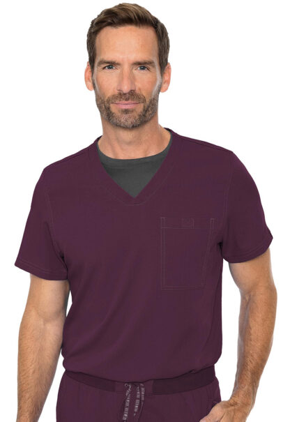 MC7478 Med Couture Touch Men's Cadence One Pocket Top Wine
