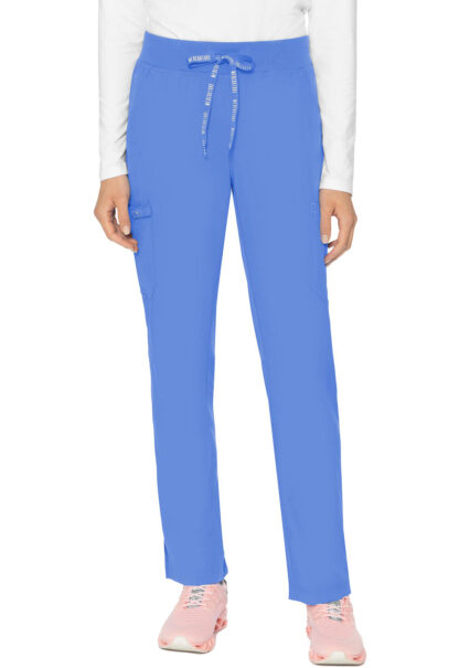 MC7725 Med Couture Touch Women's Jersey Waist Yoga Pant Ceil Blue