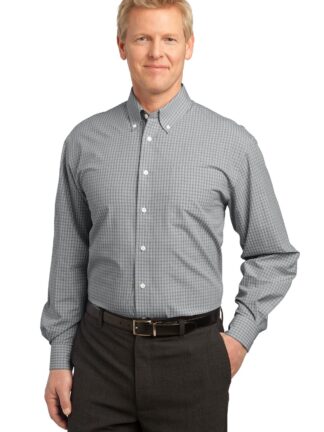 Port Authority Plaid Pattern Easy Care Shirt. S639