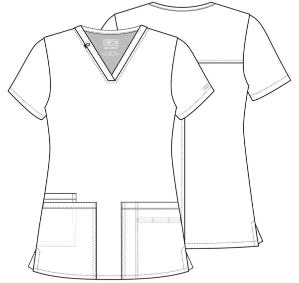 WW630 Core Stretch V-Neck Top Pewter - Image 2