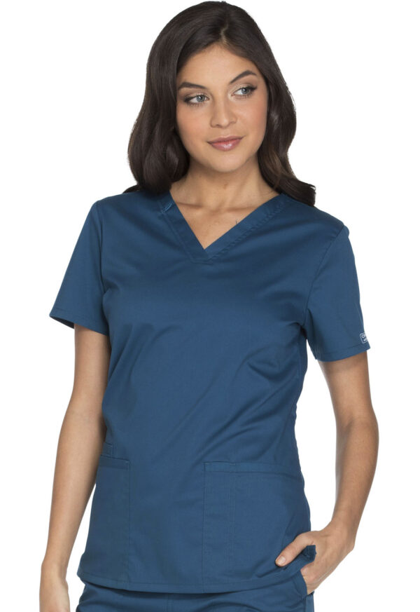 WW630 Core Stretch V-Neck Top Caribbean Blue