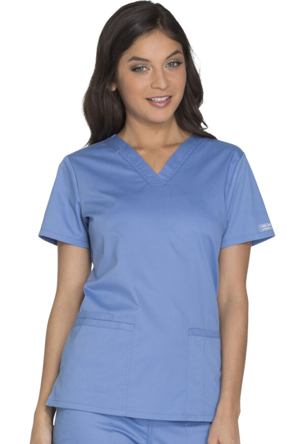 WW630 Core Stretch V-Neck Top Ceil Blue