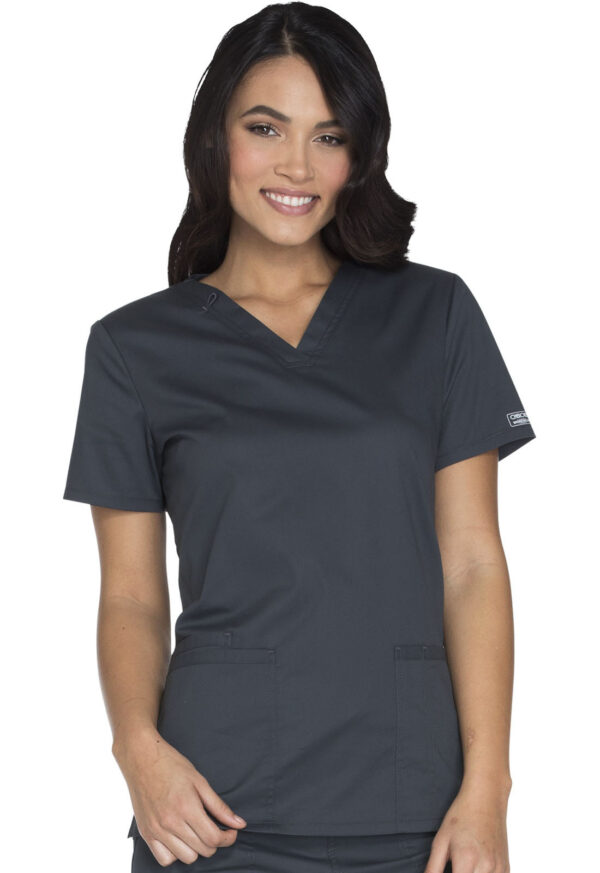 WW630 Core Stretch V-Neck Top Pewter