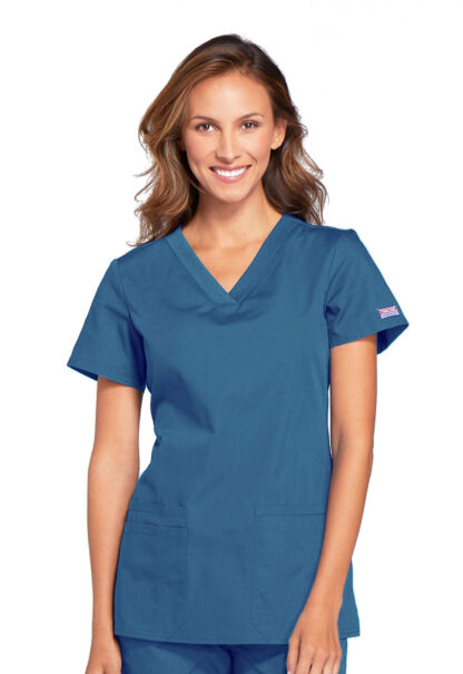 WW645 Originals V-Neck Top Caribbean Blue