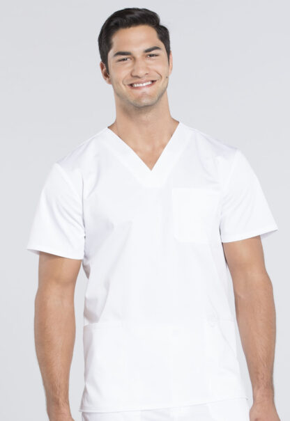 WW670 Revolution Men's 3 Pocket V-Neck Top White