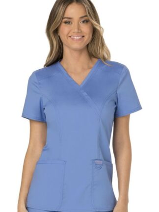 WW610 Revolution Mock Wrap Top Ceil Blue
