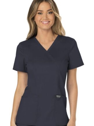 WW610 Revolution Mock Wrap Top Pewter
